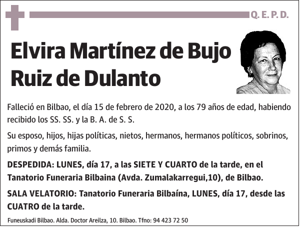 Elvira Martínez de Bujo Ruiz de Dulanto