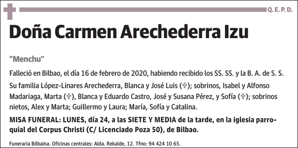 Carmen Arechederra Izu 'Menchu'