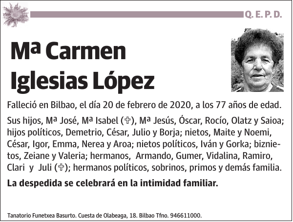 Mª Carmen Iglesias López