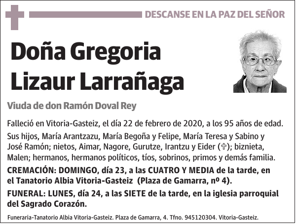 Gregoria Lizaur Larrañaga