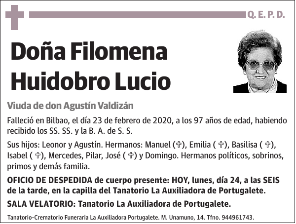 Filomena Huidobro Lucio