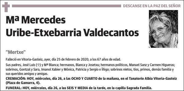 Mª Mercedes Uribe-Etxebarria Valdecantos