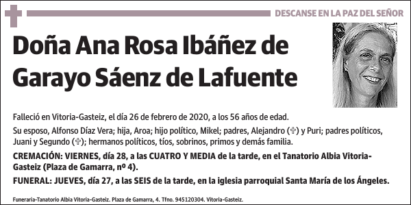 Ana Rosa Ibáñez de Garayo Sáenz de Lafuente