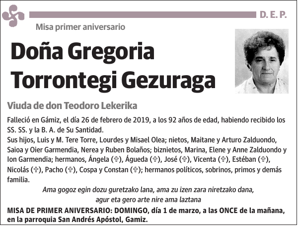 Gregoria Torrontegi Gezuraga