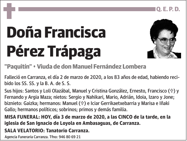 Francisca Pérez Trápaga 'Paquitín'