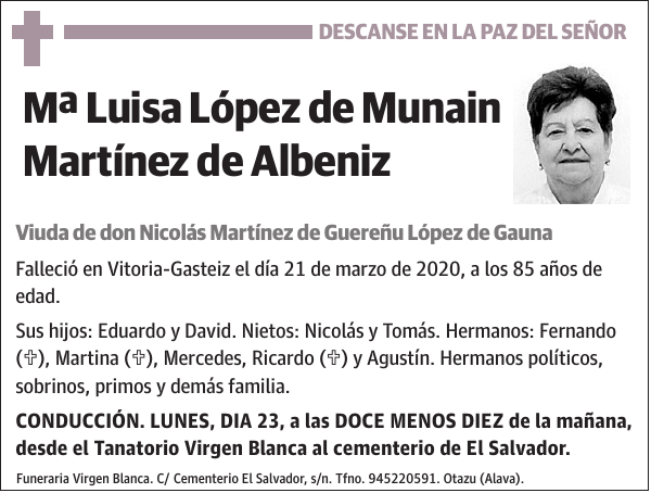 Mª Luisa López de Munain Martínez de Albeniz