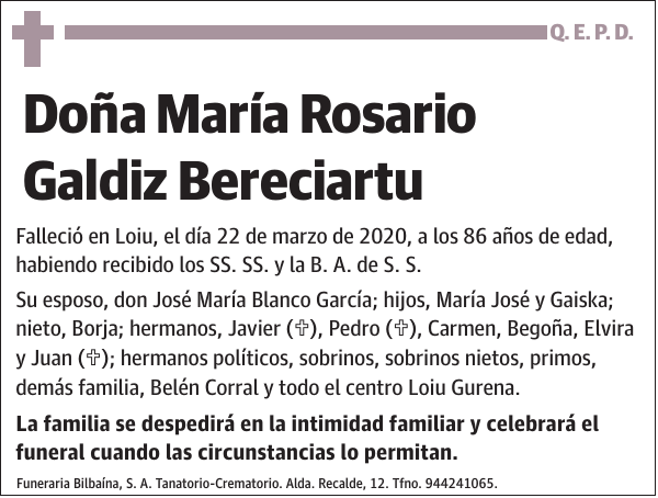 María Rosario Galdiz Bereciartu