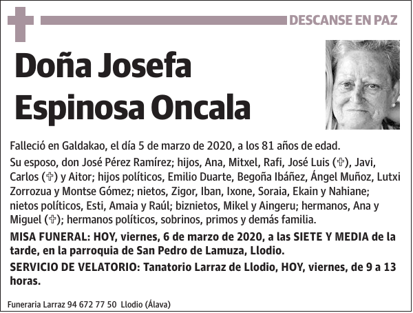 Josefa Espinosa Oncala