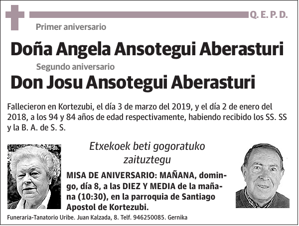 Angela Ansotegui Aberasturi y Josu Ansotegui Aberasturi