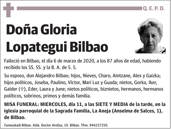 Gloria Lopategui Bilbao