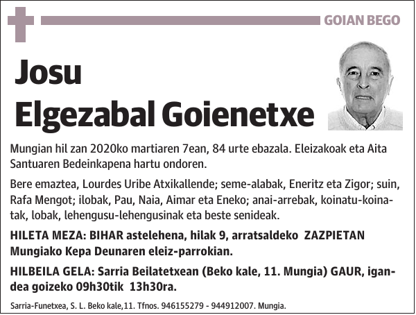 Josu Elgezabal Goienetxe