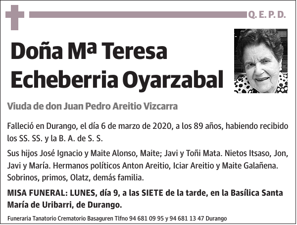 Mª Teresa Echeberria Oyarzabal