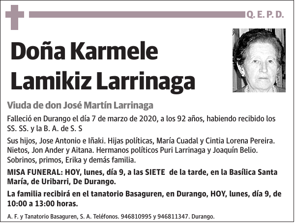 Karmele Lamikiz Larrinaga