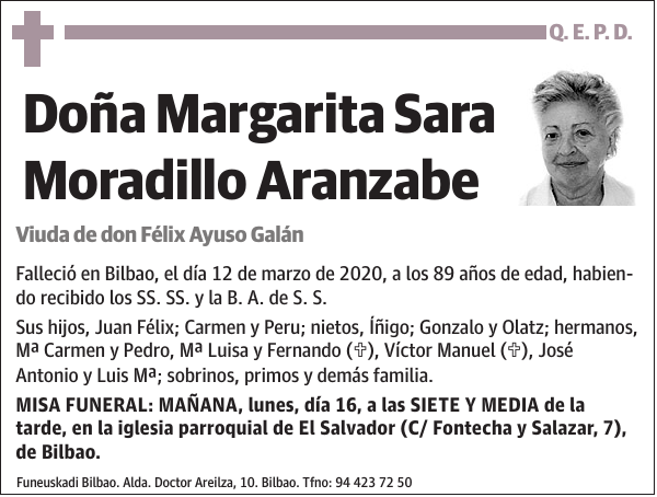 Margarita Sara Moradillo Aranzabe