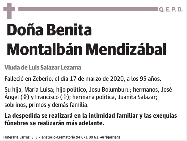 Benita Montalbán Mendizábal