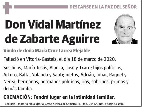 Vidal Martínez de Zabarte Aguirre