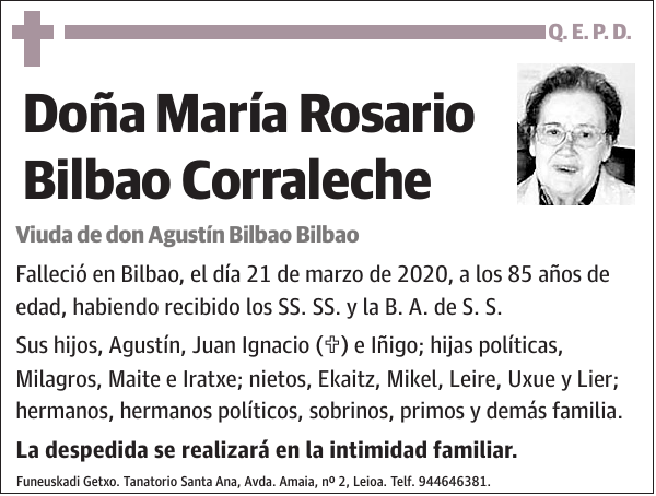 María Rosario Bilbao Corraleche