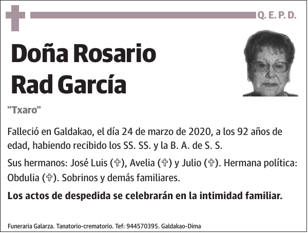 Rosario Rad García 'Txaro'