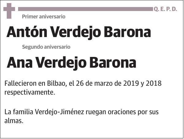 Antón Verdejo Barona Segundo aniversario