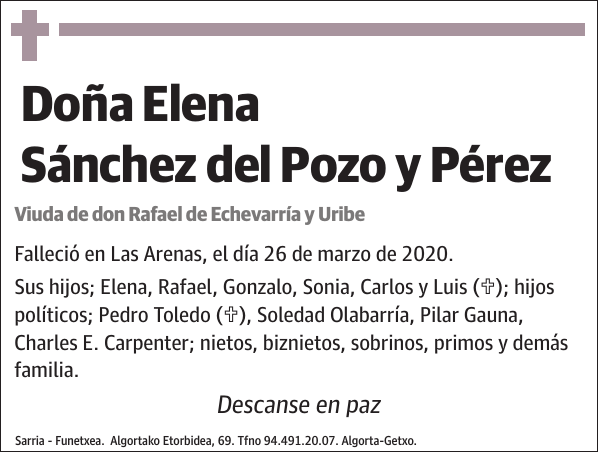 Elena Sánchez del Pozo y Pérez