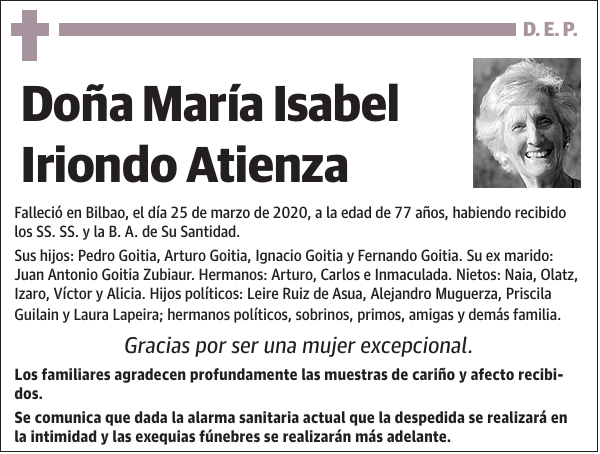 María Isabel Iriondo Atienza