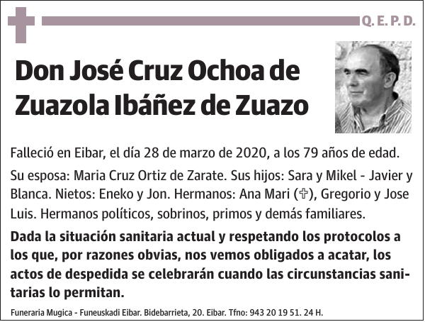 José Cruz Ochoa de Zuazola Ibáñez de Zuazo