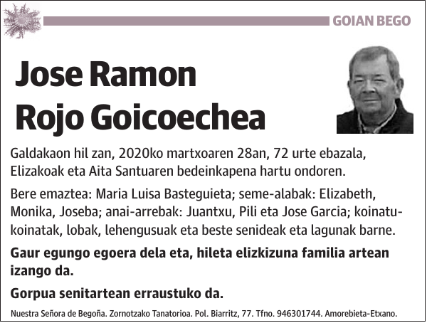 Jose Ramon Rojo Goicoechea