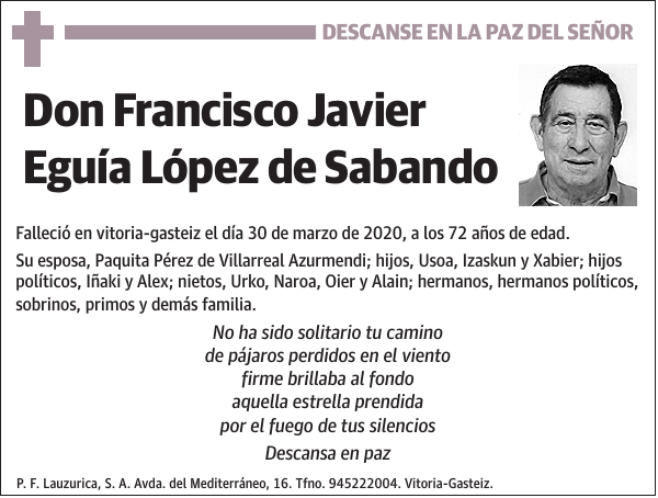 Francisco Javier Eguía López de Sabando