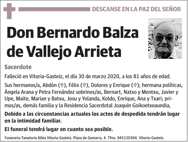 Bernardo Balza de Vallejo Arrieta