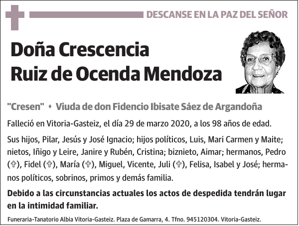 Crescencia Ruiz de Ocenda Mendoza