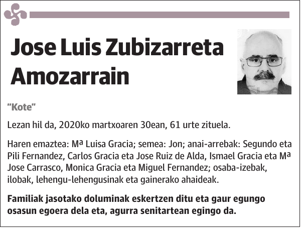 Jose Luis Zubizarreta Amozarrain