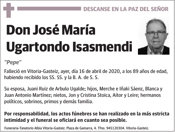 José María Ugartondo Isasmendi