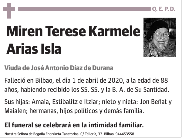 Miren Terese Karmele Arias Isla