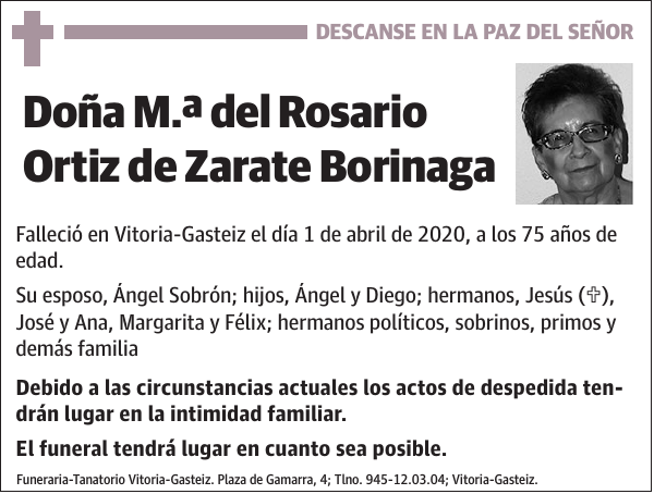 M.ª del Rosario Ortiz de Zarate Borinaga