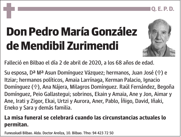 Pedro María González de Mendibil Zurimendi