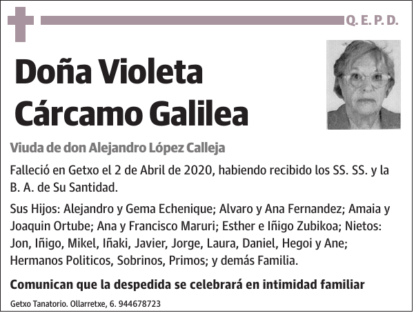 Violeta Cárcamo Galilea