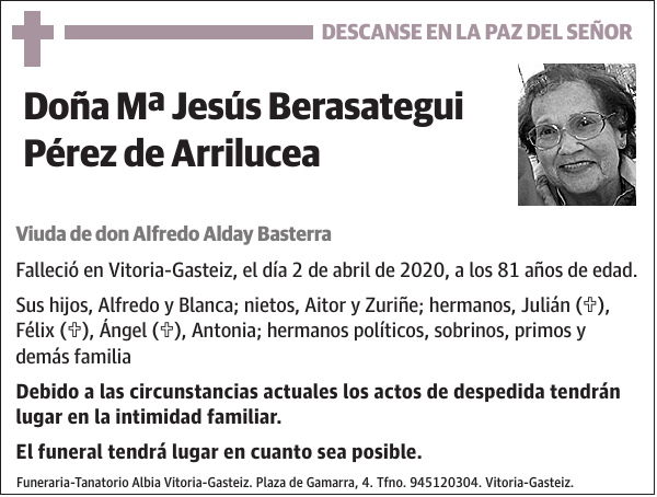 Mª Jesús Berasategui Pérez de Arrilucea