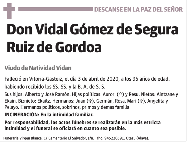 Vidal Gómez de Segura Ruiz de Gordoa