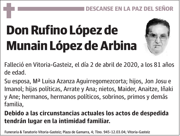 Rufino López de Munain López de Arbina