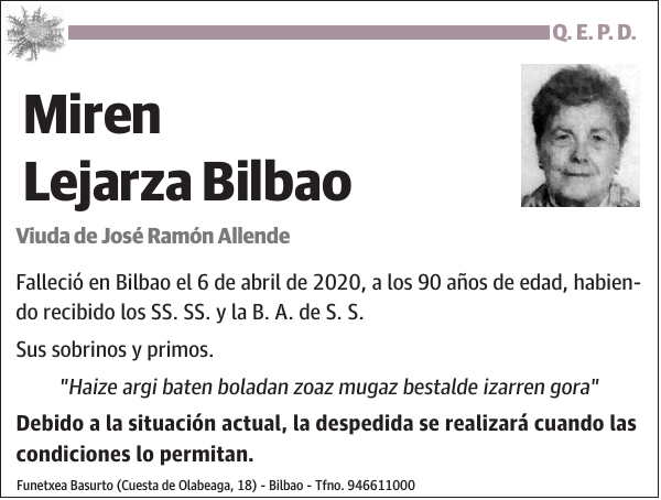 Miren Lejarza Bilbao