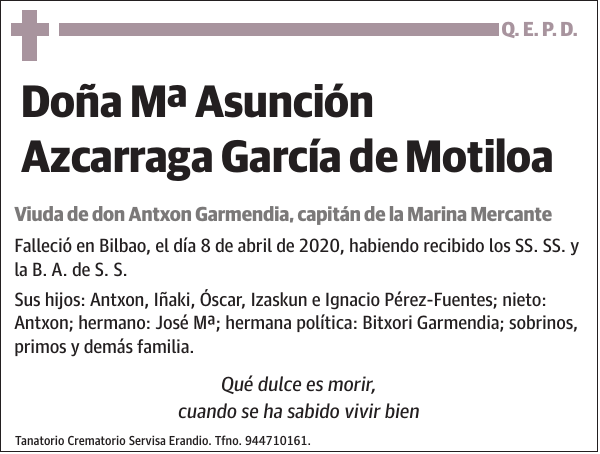 Mª Asunción Azcarraga García de Motiloa