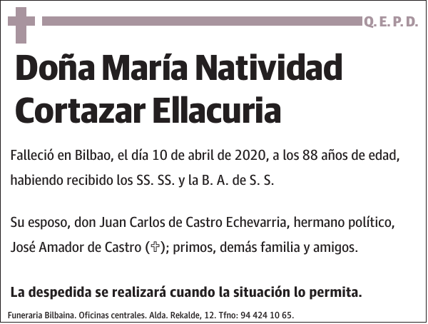 María Natividad Cortazar Ellacuria