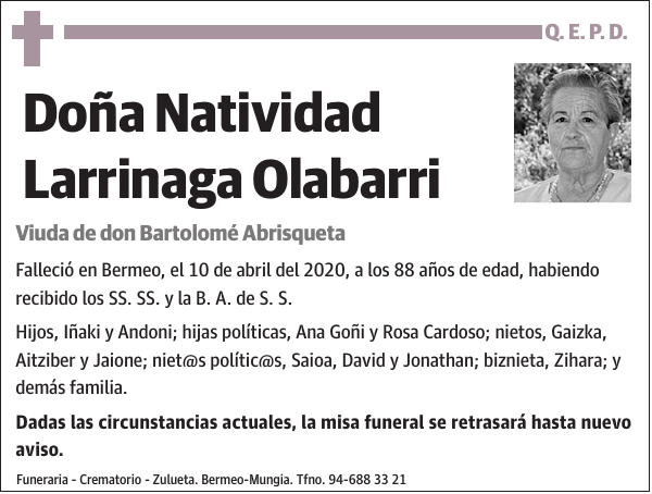 Natividad Larrinaga Olabarri