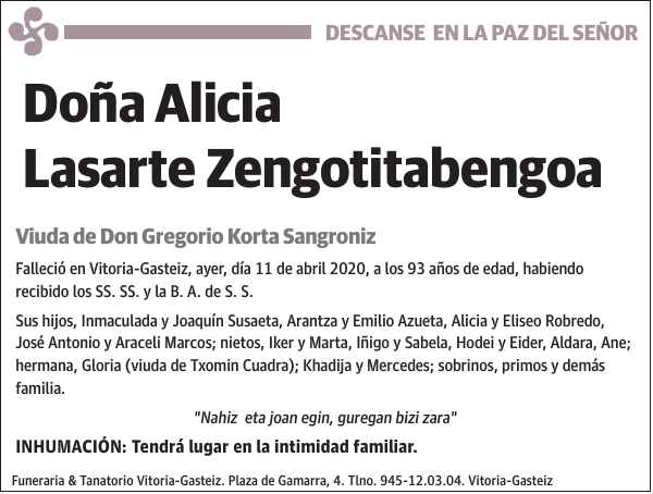 Alicia Lasarte Zengotitabengoa