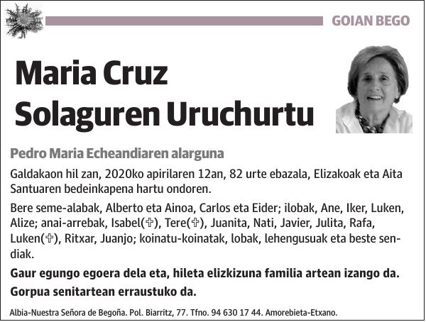 Maria Cruz Solaguren Uruchurtu