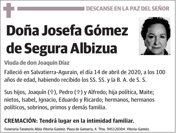 Josefa Gómez de Segura Albizua