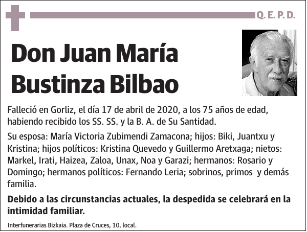 Juan María Bustinza Bilbao