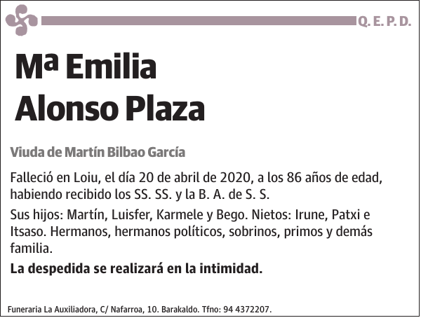 Mª Emilia Alonso Plaza