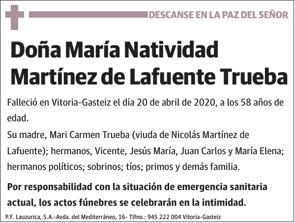 María Natividad Martínez de Lafuente Trueba