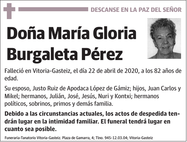 María Gloria Burgaleta Pérez
